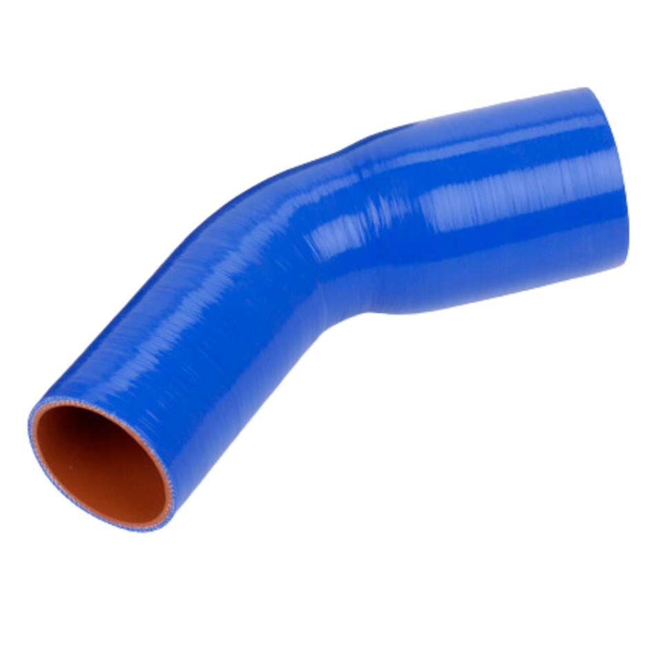 3.00in x 4in I.D. Blue 45 Degree Silicone Reducer │ Flex Technologies │ All Pro Truck Parts