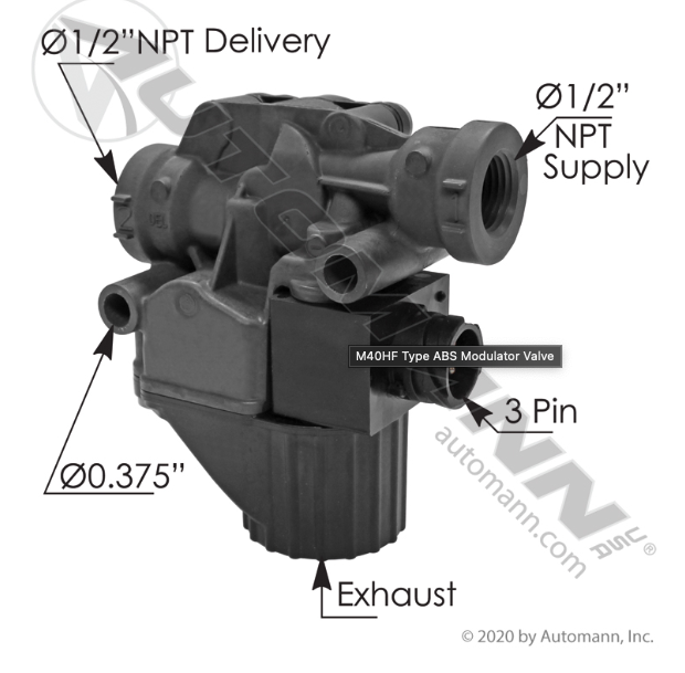 M40HF Style ABS Modulator Valve | Replacement for Bendix K128913 │ Automann │ All Pro Truck Parts