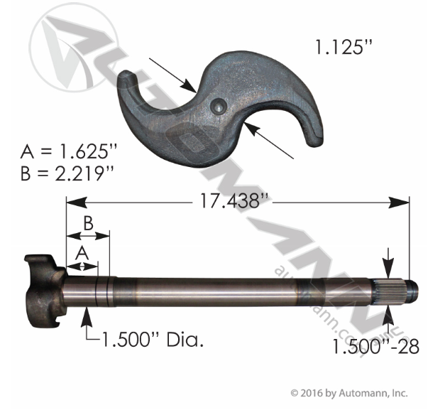 Automann 123.281714.01 LH Brake Camshaft │ Replaces Meritor R607179