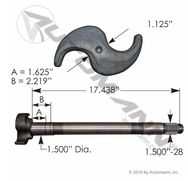 Automann 123.281714.02 RH Brake Camshaft │ Replaces Meritor R607180