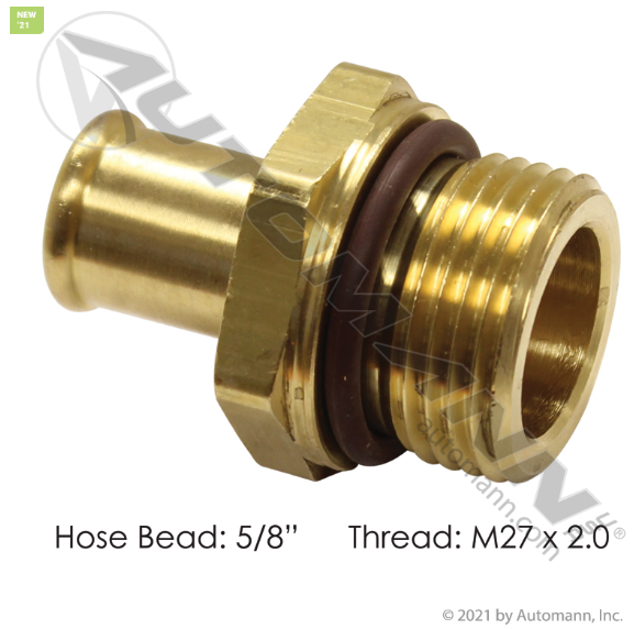 Automann 177.88110M27 Straight 5/8 Hose Barb x M27X2 Brass Fitting