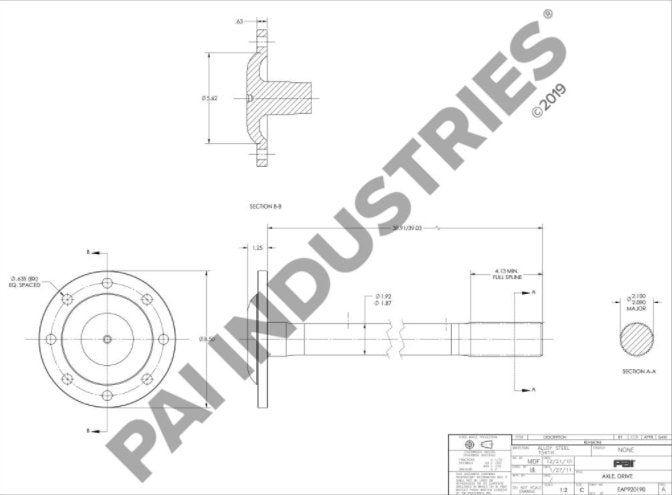 PAI 920190 Axle Shaft⎮Replaces Eaton 127437 │ PAI Industries │ All Pro Truck Parts